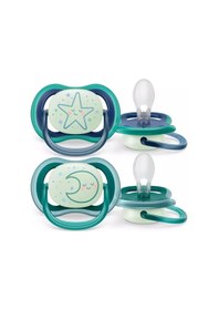 Resim Philips Avent Ultra Air Night Karanlıkta Parlar Gece Emziği 6-18 Ay Erkek Scf376/13 