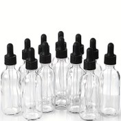 Resim 1 adet/2 adet/3 adet Cam Boston Dökücü Şişeler, Sızdırmaz Esansiyel Yağ Kapları, Kalınlaştırılmış Yeniden Doldurulabilir Kozmetik Şişeler, Sadece El Yıkama, Kokusuz, Yuvarlak Şekil, Siyah Kapak, Seyahat Boyutu, 120ml/60ml/30ml/15ml 