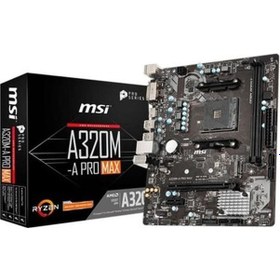 Resim Msi Amd A320m-a Pro Max Ddr4 3200 Oc Dvı Hdmı Glan 2 Am4 2 Usb3.2 Matx 