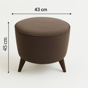 Resim Yuvarlak Puf Uzanma Koltuğu Makyaj Koltuğu Kahve 