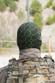 Resim İZMİR ASKERİ MALZEME Koyu Yesil Haki Renkli Ruzgar Gecirmez Termal Balaklava Kar Maskesi 