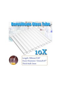 Resim Zcjb Geleneksel 10 Adet 100mm Od 12mm 3mm Kalın Duvar Borosilikat Cam Üfleme Tüpü -120424 