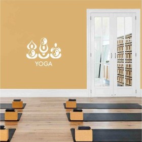 Resim Ne Verelim Size Yoga Duruşları ve Yin Yanglar Dekoratif Duvar Sticker, Çıkartma, Etiket Beyaz 