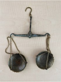 Resim SANAT TACİRİ ANTİKA BRONZ PİRİNÇ TERAZİ MİNYATÜR TERAZİ 