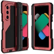 Resim Samsung Galaxy Uyumlu Uyumlu Z Fold 6 İçin Metal Kasa Darbeye Dayanıklı Ağır Hizmet Görevli Sağlam Stand Destekli Menteşe Korumalı Kalem Tutucu 