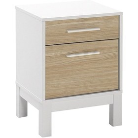 Resim London 2 Çekmeceli Komodin-meşe-beyaz 45x60x45 Cm Gxyxd 