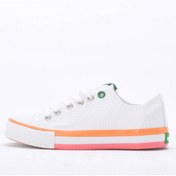 Resim BENETTON KADIN BEYAZ-TURUNCU SPOR AYAKKABI BN-30176 BEYAZ-TURUNCU 