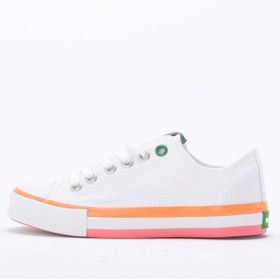 Resim BENETTON KADIN BEYAZ-TURUNCU SPOR AYAKKABI BN-30176 BEYAZ-TURUNCU 