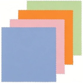 Resim Tenfowee 4'lü Paket Mikrofiber Temizleme Bezi Mavi+pembe+yeşil+sarı - 10x10cm, Fotoğraf Makinesi Lens Ve Gözlük İçin 