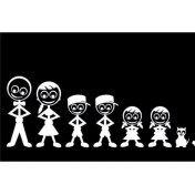 Resim TSC Aile Sticker Arka Cam 2 Erkek 2 Kız Çocuk Sticker Yapıştırma 