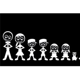 Resim TSC Aile Sticker Arka Cam 2 Erkek 2 Kız Çocuk Sticker Yapıştırma 