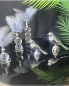 Resim Cascade Dekoratif Gümüş Kuş Ve Tüylük Gri 