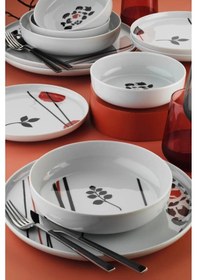 Resim Porselen Mod24y260012175 Moderna 6 Kişilik 24 Parça Yemek Takımı Çok Renkli 