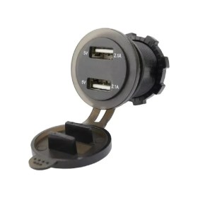 Resim Voltmetreli USB Portu 4.2A 12V 24V Kırmızı LED Işıklı 