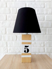 Resim Retro Now Dock Beyaz Ahşap Ayakli Abajur 