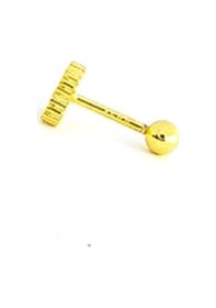 Resim 925ayar Gümüş Üzerine Altın Kaplama Zirkon Taş Detaylı Çiçek Figürlü Tragus Kıkırdak Piercing Altın 