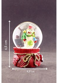 Resim Yeni Yıl Kardan Adam Temalı Mini Boy Kar Küresi 6,5 Cm 