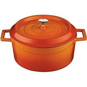 Resim Lava Trendy Yuvarlak Çap 24 CM Turuncu Döküm Demir Tencere 