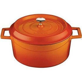 Resim Lava Trendy Yuvarlak Çap 24 CM Turuncu Döküm Demir Tencere 
