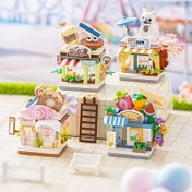 Resim Mini Sokak Görüşü Miniatur Bloklar, Kendi Rüyanıza Dükkan Yapın, Karikatür DIY Modelleri, İnşaat Oyuncakları, Paskalya, Yılbaşı, Doğum Günü veya Yeni Yıl için Mükemmel Hediyeler 