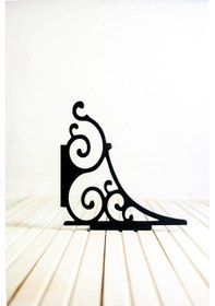 Resim Metal Raf Ayağı 4'lü Set / Çiçeklik / Kitaplık / Siyah Renkli 4 Adet Raf Ayağı + Dubel + Vida 