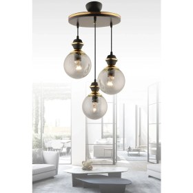 Resim Şık 3'lü Füme Camlı Aydınlatma Seti, Modern ve Zarif Tasarım 