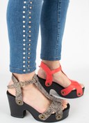 Resim Rahat - Hafif Dolgu Topuk 2 Model Olabilen Sandalet MİLENEBLACK750 