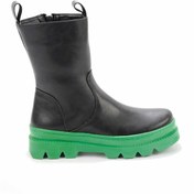 Resim Bambi Mat Siyah Yesil Kadın Bot & Bootie K02891100409 