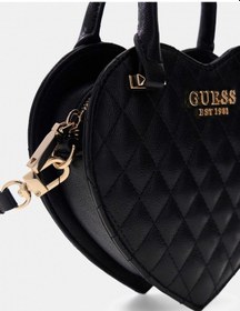 Resim Guess Atabey Kalp Şekilli Kadın Siyah Çapraz Çanta Hwqg9894770-bla Siyah 