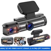 Resim LEERFEI 3 Kameralı Araç İçi Kamera Sd Kart Destekli Kamera V9 - (Hafıza Kartı Dahil Değildir) 