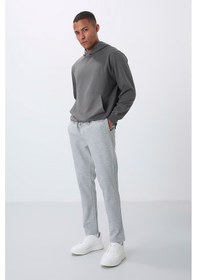 Resim Tommy Life Gri Yüzeyi Dokulu Standart Fit Erkek Eşofman Alt - 82155 