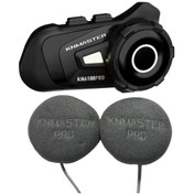 Resim Knmaster Kn6100 Pro Motosiklet Kask İnterkom Bluetooth Intercom Seti Siyah (3.Nesil) 