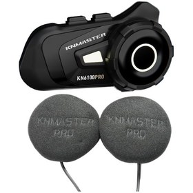 Resim Knmaster Kn6100 Pro Motosiklet Kask İnterkom Bluetooth Intercom Seti Siyah (3.Nesil) 