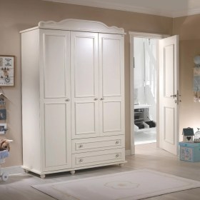 Resim Meltem Smart Kral Krem Bebek Odası Üç Kapılı Dolap 