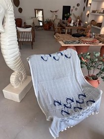 Resim Sooboho&Soomood (166) Balık Desen Jakarlı Örme%100 Pamuk Peştemal 