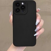 Resim Basit Siyah Kılıf Gelişmiş Her Yönlü Lens Koruması Darbeye Dayanıklı Kılıf Klasik Gece Yarısı Siyah Dayanıklı Kılıf Klasik Seri Iphone14 13 13 12 11 Pro Plus Max Mini için 
