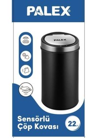 Resim Geseus Palex Sensörlü Şarzlı Siyah Çöp Kovası 22 L Siyah 