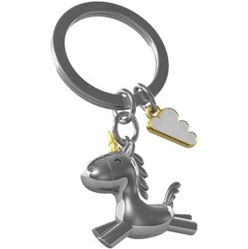 Resim Metalmorphose 3d Uçan Unicorn Anahtarlık 