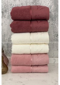 Resim Ditsy El-yüz Havlusu 6 Adet-pembe-krem-mürdüm Çok Renkli 