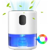 Resim Ev Için Nem Alıcı, 7 Renkli Işıklı Nemleşiciler, 1000ML Küçük Nem Alıcı, Ultra Sessiz Nemleşiciler Eu Fiş (Yurt Dışından) 