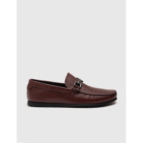 Resim Cabani Hakiki Deri Bordo Erkek Loafer 