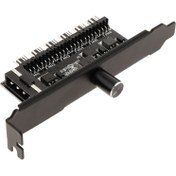 Resim Prettyia 4pin Güç Pc Fan Hız Kontrol Cihazı Pcı Pwm Sıcaklık Kontrolü 6-Kanallı Hub 