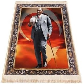 Resim Colorix Carpet Atatürk Resimli Duvar Halısı Saçaklı No: 8 60x80 Cm 