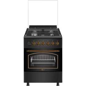 Resim GL General Glf 6040RS 60 cm Kuzine Rustik Siyah Fırın 