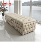 Resim Smarto Relax Puf Saas-fee Sandıklı Ayaksız Kapitoneli Dekoratif 110x45x40 Cm Bej Bej 