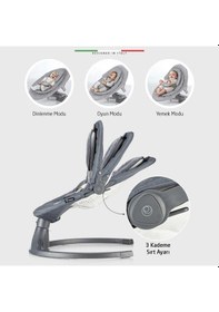 Resim Elele Dormire 2 Elektrikli Otomatik Sallanan Kademeli Ana Kucağı Antrasit 