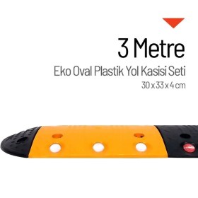 Resim İleri Trafik EKO Oval Hız Kesici, Plastik Yol Kasisi Set - 3 Metre 