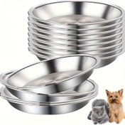 Resim 2/4/8 paslanmaz çelik kedi kabı, 5.9 inç kaydırmaz evcil hayvan mutfak eşyası, geniş ve hafif tasarım, kediler ve köpekler için uygun, kolay temizlenebilir, büyük çaplı mama ve su kapları, bulaşık makinesinde yıkanabilir, güvenli malzemeler 