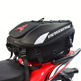 Resim MOTOCENTRIC Büyük Kapasiteli Motosiklet Sırt Çantası - Dayanıklı Polyester Sırt Çantası ile Ayarlanabilir Askılar, Güvenli Fermuar Kapatma ve Biker, Arka Koltuk, Seyahat, Motosiklet Çantası, Biker Aksesuarı, Sağlam Yapı, Güvenli Depolama 