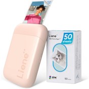 Resim Liene 2x3” Fotoğraf Yazıcısı, Mini Taşınabilir Renkli Mono Fotoğraf Yazıcı Paketi 50 Çinko Yapışkan Kağıt 